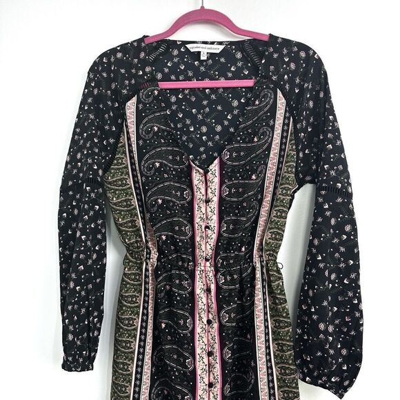 Cupcakes and Cashmere Nollie Stripe Long Sleeve Midi Dress Sz Small - Picture 4 of 16